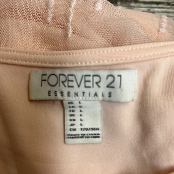 Forever 21 Womens Dress Size L  Pink Netting Embroidered Floral Feminine Fairy - Picture 5 of 9